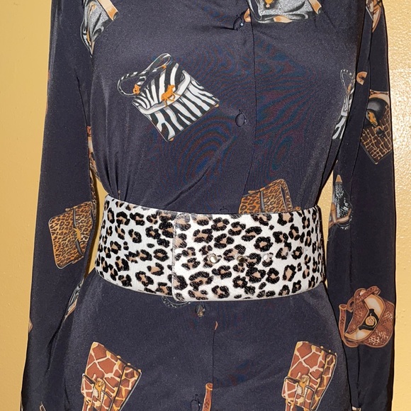 Ann Taylor thick animal calf hair belt - Picture 7 of 8